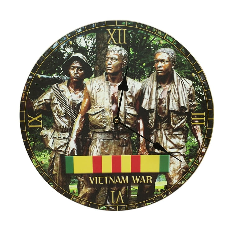 Vietnam War Three Soldier Memorial Wall Clock Living Room Decor US Military Gift Vietnam War Three Soldier Memorial Wall Clock Living Room Decor US Military Gift