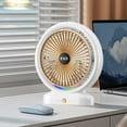 thumbnail image 1 of Three Speed Mini Desktop Fan, Rechargeable USB Desk Fan with LED Light, Portable Quiet Cooling Fan for Home Office Travel Camping, Adjustable Angle Battery Powered Fan for Indoor Outdoor Use, 1 of 8