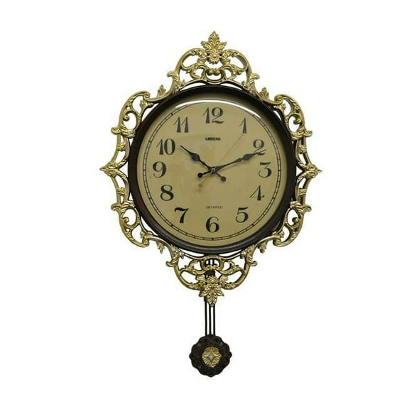 Three Star 27 x 18 in. Wall Clock With Pendulum