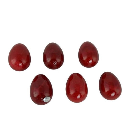 Three Star Import & Export 2.5 x 1.5 in. Red Alabaster Eggs Set, 6 Piece