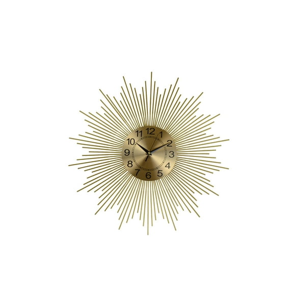Three Star Import & Export 20 in. Round Gold Spikes Wall Clock