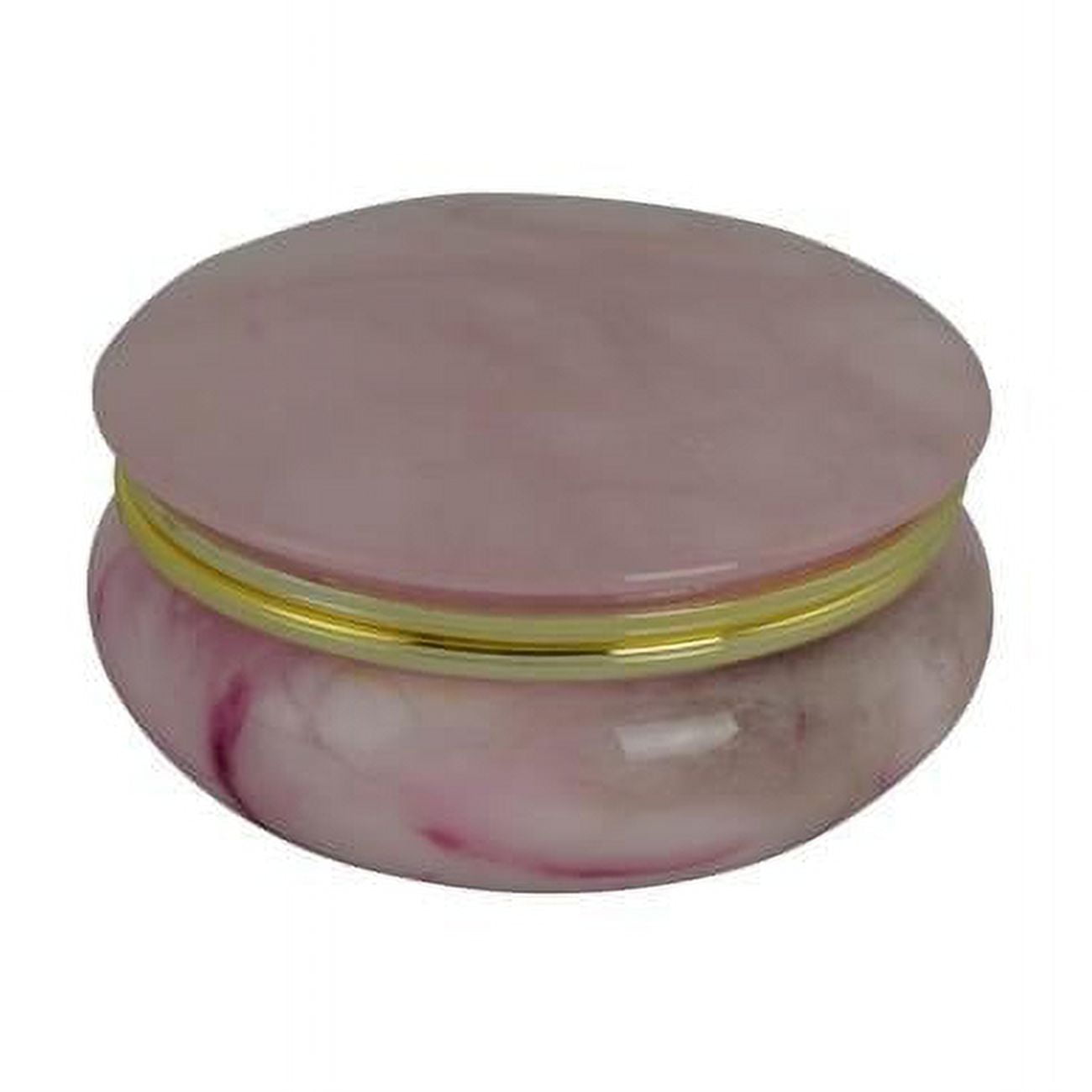 Three Star Import & Export AB160 4 in. Pink Alabaster Trinket Box