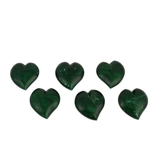 Three Star Import & Export AB230 2.5 x 2.5 in. Green Alabaster Hearts Set, 6 Piece