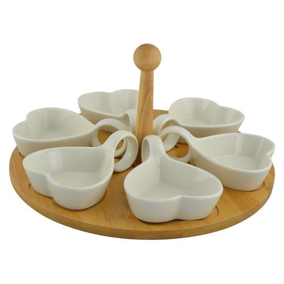 Three Star Import & Export KW271 12 x 6 in. Lazy-Susan 6 Dish Set