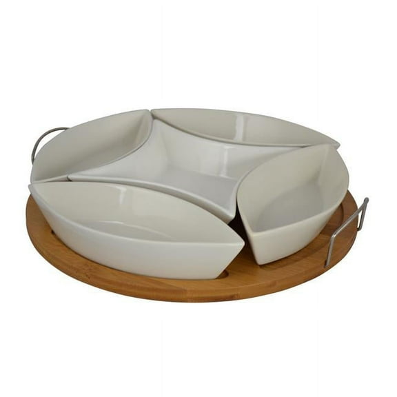 Three Star Import & Export KW275 12 x 2 in. Five-Sectioned Round Platter