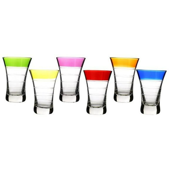 Three Star Import & Export XM6307 3.5 in. Multicolor Shot Glass Set, 6 Piece