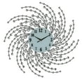 thumbnail image 1 of Three Star Import & Export YC790 24 in. Round Wall Clock, Silver Spirals, 1 of 3