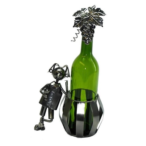 Three Star Import & Export ZB785 Wine Bottle Holder, Man & Barrel