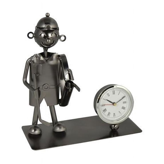Three Star Import & Export ZC2210 7 x 7.5 in. Golfer with Clock Wine Bottle Holder