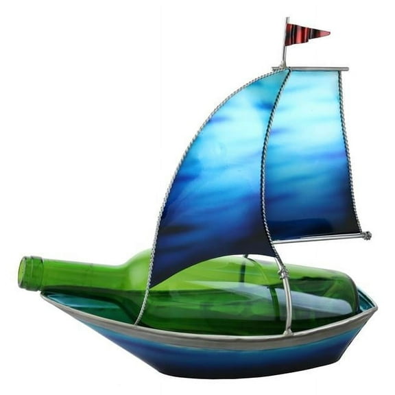 Three Star Import & Export ZL704 12 x 12 in. Sail Boat Wine Bottle Holder
