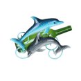 thumbnail image 1 of Three Star Import & Export ZL717 12 x 9 in. Dolphins Wine Bottle Holder, 1 of 3