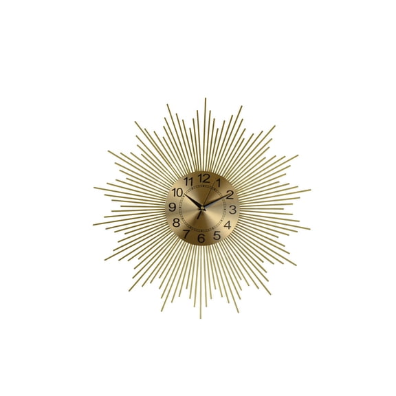 Three Star Import & Export  20 in. Round Gold Spikes Wall Clock