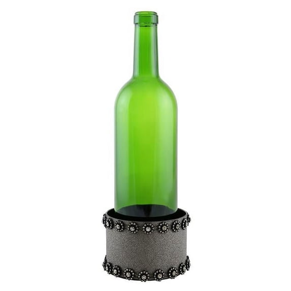 Three Star YC3000 Silver With Black Beads Decorated Wine Coaster