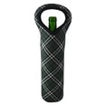 thumbnail image 1 of Three Star YN2005 Neoprene Bottle Holder - Green Plaid Pattern, 1 of 2