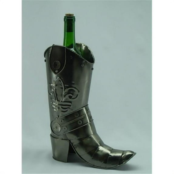 Three Star ZB790 Fabulous Genunie Hand Made Caddy Cowboy Boot Metal Wine Bottle Holder