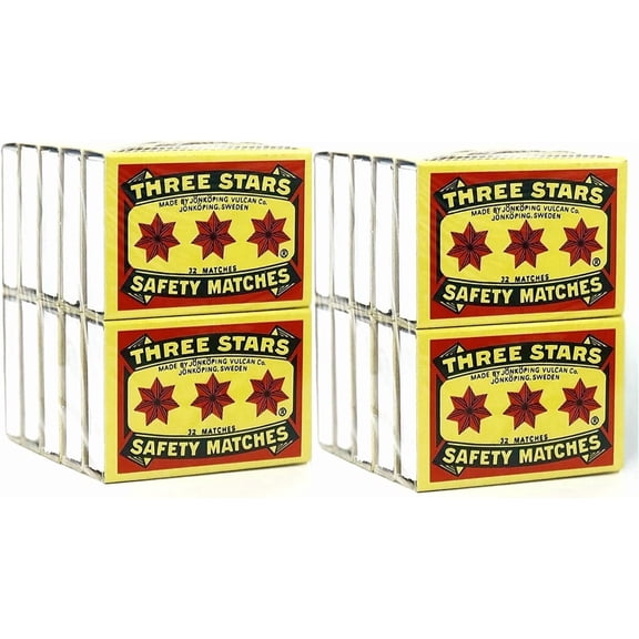 Three Stars Safety Matches, 20 Pack