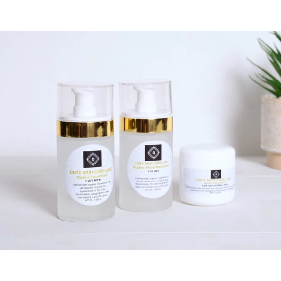 Onyx Skin Care Line Three Step Moisturizing System Facial Wash Moisturizer Kaolin Mud Mask