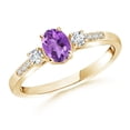 thumbnail image 1 of Three Stone 1.00 Ctw Amethyst 925 Silver Yellow Plated Women Wedding Ring, 1 of 4