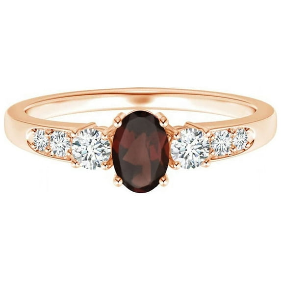 Three Stone 1.00 Ctw Garnet 925 Sterling Silver Women Wedding Ring Jewelry