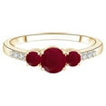 thumbnail image 1 of Three Stone 1.10 Ct Ruby White Accent 925 Sterling Silver Women Wedding Ring, 1 of 4