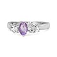 thumbnail image 1 of Three Stone 1.45Ct Amethyst 925 Sterling Silver Engagement Women Valentines Day Gifts Ring, 1 of 3