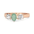 thumbnail image 1 of Three Stone 1.45Ct Emerald 925 Sterling Silver Rose Vermeil Engagement Women Mother's Day Gift Ring, 1 of 3