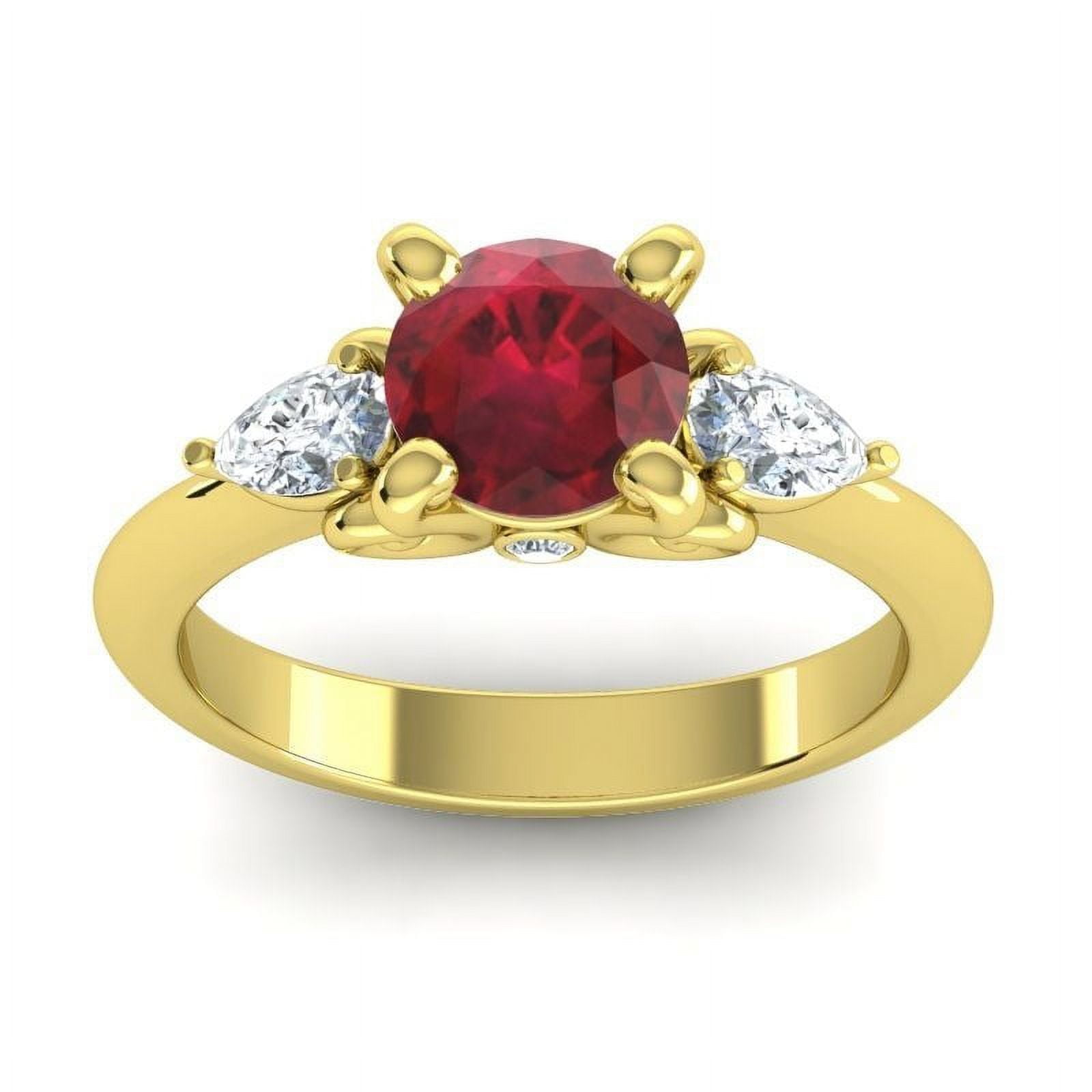 Three Stone 2.00 Carat Beautiful Natural Diamond Red Ruby Gemstone — free download