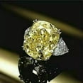 thumbnail image 1 of Three Stone 3 Ct Cushion Cut Simulated Yellow Citrine Womens Engagement Ring 14k White Gold Plated 925 Silver, 1 of 1