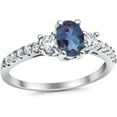 thumbnail image 1 of Three Stone Art Deco Ring Oval Lab Alexandrite Vintage Style CZ Trio Ring Wedding Engagement Rings For Women 925 Sterling Silver Birthday Gifts For Her, 1 of 3