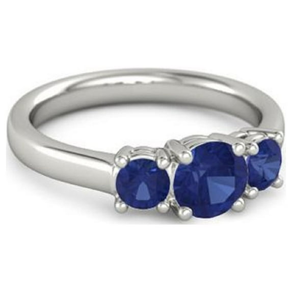 Three Stone Black Spinel White Topaz 0.60 Ctw 925 Sterling Silver Christmas Ring (Sterling Silver, 8)