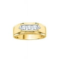 thumbnail image 1 of Three Stone Diamond Men's Ring in 14K Yellow Gold (1 cttw) (I-Color, SI3-I1 Clarity) (Size-8.75), 1 of 2