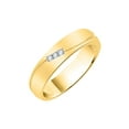 thumbnail image 1 of Three Stone Diamond Wedding Band in 14K Yellow Gold (1/5 cttw) (I-Color, SI3-I1 Clarity) (Size-8), 1 of 2