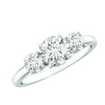 thumbnail image 1 of Rosec Jewels Three Stone Engagement Ring - Certified Moissanite Promise Ring (1.75 CT), 10K White Gold, US 7.00, 1 of 9