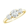 thumbnail image 1 of Rosec Jewels Three Stone Engagement Ring - Certified Moissanite Promise Ring (1.75 CT), 18K Yellow Gold, US 12.00, 1 of 9