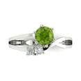 thumbnail image 1 of Three-Stone Engagement Ring for Women - 0.87ct Natural Peridot in 14K White Gold Promise Ring, 1 of 6
