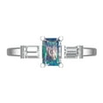 thumbnail image 1 of Three-Stone Engagement Ring for Women - 0.8ct Blue Moissanite in 18K White Gold Promise Ring, 1 of 6
