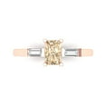 thumbnail image 1 of Three-Stone Engagement Ring for Women - 0.8ct Natural Morganite in 14K Rose Gold Promise Ring, 1 of 6