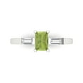 thumbnail image 1 of Three-Stone Engagement Ring for Women - 0.8ct Natural Peridot in 14K White Gold Promise Ring, 1 of 6