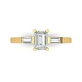 thumbnail image 1 of Three-Stone Engagement Ring for Women - 0.8ct Simulated Diamond in 14K Yellow Gold Promise Ring, 1 of 6
