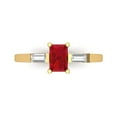 thumbnail image 1 of Three-Stone Engagement Ring for Women - 0.8ct Simulated Pink Tourmaline in 14K Yellow Gold Promise Ring, 1 of 8