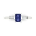 thumbnail image 1 of Three-Stone Engagement Ring for Women - 0.8ct Simulated Tanzanite in 14K White Gold Promise Ring, 1 of 8