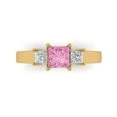 thumbnail image 1 of Three-Stone Engagement Ring for Women - 1.11ct Simulated Pink Diamond in 14K Yellow Gold Promise Ring, 1 of 6