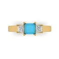 thumbnail image 1 of Three-Stone Engagement Ring for Women - 1.11ct Simulated Turquoise in 14K Yellow Gold Promise Ring, 1 of 6