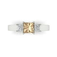 thumbnail image 1 of Three-Stone Engagement Ring for Women - 1.11ct Yellow Moissanite in 14K White Gold Promise Ring, 1 of 6