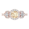 thumbnail image 1 of Three-Stone Engagement Ring for Women - 1.46ct Natural Morganite in 14K Rose Gold Promise Ring, 1 of 6