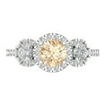 thumbnail image 1 of Three-Stone Engagement Ring for Women - 1.46ct Natural Morganite in 14K White Gold Promise Ring, 1 of 6