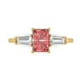 thumbnail image 1 of Three-Stone Engagement Ring for Women - 1.5ct Natural Garnet in 18K Yellow Gold Promise Ring, 1 of 6