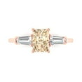 thumbnail image 1 of Three-Stone Engagement Ring for Women - 1.5ct Natural Morganite in 14K Rose Gold Promise Ring, 1 of 6