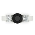 thumbnail image 1 of Three-Stone Engagement Ring for Women - 1.5ct Natural Onyx in 18K White Gold Promise Ring, 1 of 6