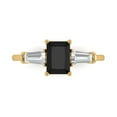 thumbnail image 1 of Three-Stone Engagement Ring for Women - 1.5ct Natural Onyx in 18K Yellow Gold Promise Ring, 1 of 6